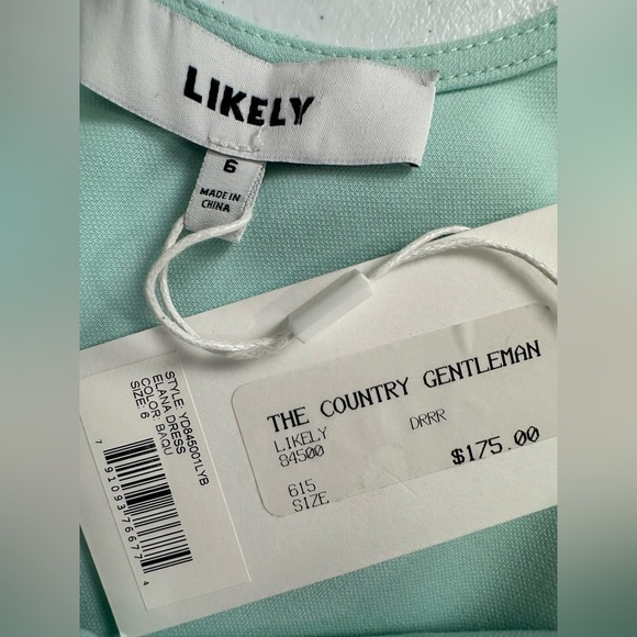 NWT Likely Elana Dress Bleached Aqua Size 6 - Picture 4 of 13